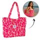Nagy szövettáska 58x44x10cm rózsaszín párduc TP16
