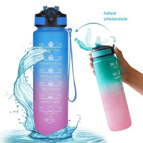   Vizespalack, mérőpohár szívószállal 1L OMBRE Kék és fukszia BD18