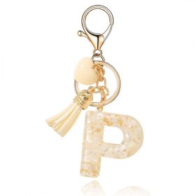   Kulcstartó "P" BETŰ fehérarany kövekkel és szívvel BRL329P