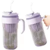 Bordázott üveg kávés/teás bögre szívószállal, szűrővel és zárókupakkal 550 ML CUP12FIO
