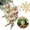 Függő arany angyalkák, gömbdíszek 3 db-os szett, karácsony WOZ02