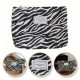 Egyrekeszes zebra kozmetikai táska, fekete-fehér, 25 x 5 x 18 cm, KS116