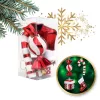 4 db-os XL piros cukorkagömb szett, karácsonyfagömbök BSN51
