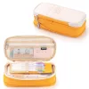 Penar ECARLA, crem-auriu, 3 compartimente, 22x6,5x11cm