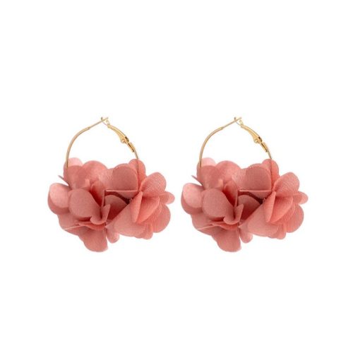 Tüll virágos karika fülbevaló 6,5x5cm K1677R