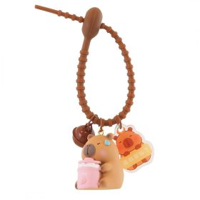   Kapibara kulcstartó 3,6 x 2,7 cm befőttesüveggel, medállal és csengővel BRL337