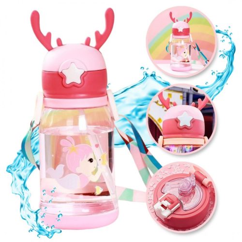 Vizes palack Gyerek kulacs szívószállal 600 ml BD30R