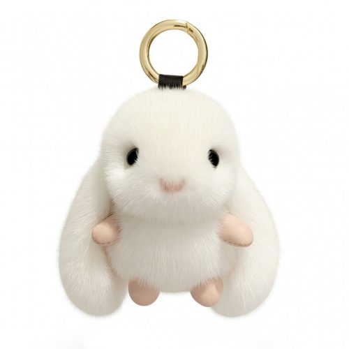 Bolyhos nyuszi kulcstartó fehér BRL340B