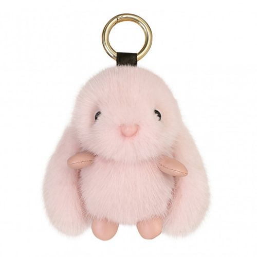 Bolyhos rózsaszín nyuszi kulcstartó BRL340R