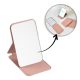 Kozmetikai tükör ökobőrből, nyitható, álló, rózsaszín kézitáskához L17R