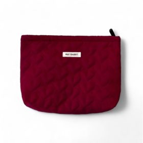   Egyrekeszes, steppelt, szív alakú kozmetikai táska, bordó, 25 x 5 x 18 cm, KS120BOR