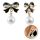 Függő fülbevalók, szemet gyönyörködtető gyöngygömbök masnikkal, K1690
