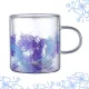 Növényi elemekkel díszített termoszüveg, lila 300 ml 1 db SZK134
