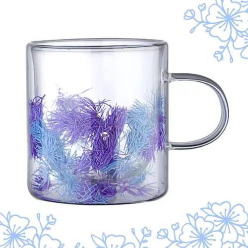Növényi elemekkel díszített termoszüveg, lila 300 ml 1 db SZK134