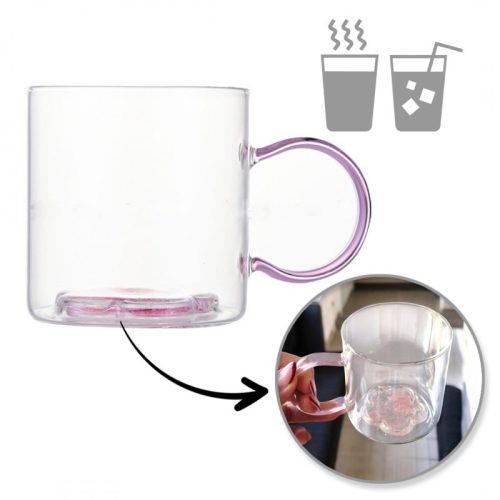 Csillámos virággal díszített termosz, 250 ml - SZK143