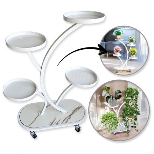 Fém virágtartó, polc, kerekes virágtartó 50x25x80cm SZ43B