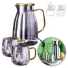 Készlet - 1600 ml-es hullámos falú kancsó tetővel + 2 db 350 ml-es pohár - DZ07