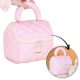 Elegáns összecsukható kozmetikai táska, steppelt, rózsaszín, NYUSZI, KS131R