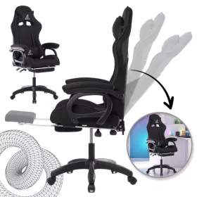 Forgós gamer szék lábtartóval SNAKE masszírozó KO33CZ