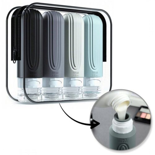 Szilikon tartálykészlet, utazópalackok 4 az 1-ben 90 ml KS138