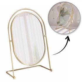   Álló kozmetikai tükör, arany, XL, egyoldalas, magasság 27 cm, L21