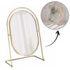 Álló kozmetikai tükör, arany, XL, egyoldalas, magasság 27 cm, L21