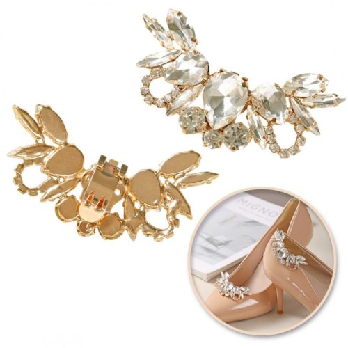 Cipőcsipesz kristályokkal, cirkonokkal, 2 db. KDB49