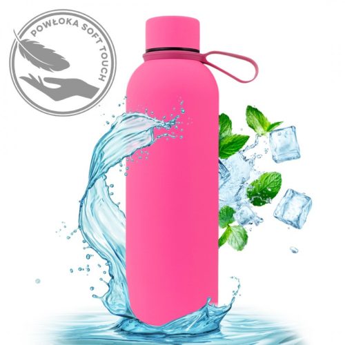 Vizespalack, termosz 500ml, rozsdamentes acél, SOFT TOUCH fukszia bevonattal BD46F