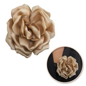   Dekoratív bross, impozáns virág 12 x 12 cm krémszínű BZ187