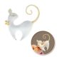 Dekoratív bross, zománcozott fehér macska BZ206
