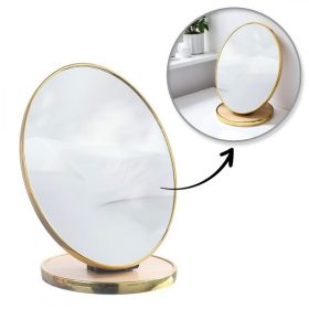   Álló kozmetikai fa tükör, ovális, arany keret 15 x 20 cm L18