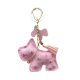 Bőr kulcstartó KUTYA rózsaszín, rojtos BRL355