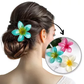 Hajcsat XL CLIPS virágmintás ombre kék 6 cm SP405