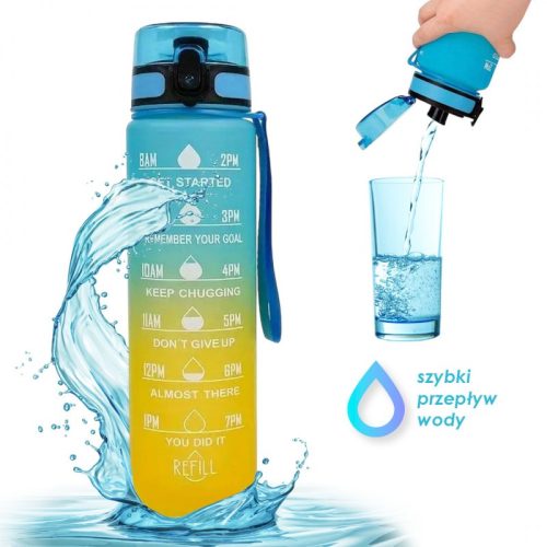 Vizespalack, mérőpohár 1L OMBRE türkiz és sárga BD47