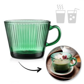 Nagy üveg zöld barázdált üvegpohár 380 ml 1 db SZK178