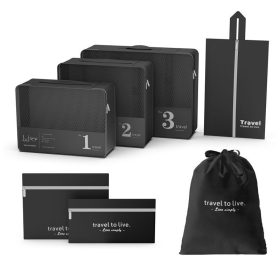   darabos kozmetikai táska utazókészlet, szervező tasakok, fekete KS142CZ