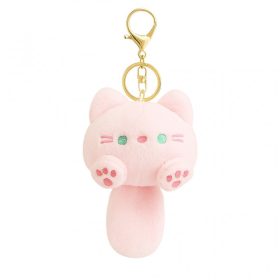 Kulcstartó, plüss cica farokkal, Rózsaszín BRL364R