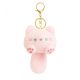 Kulcstartó, plüss cica farokkal, Rózsaszín BRL364R