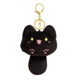 Plüss macska farokkal kulcstartóval fekete BRL364CZ