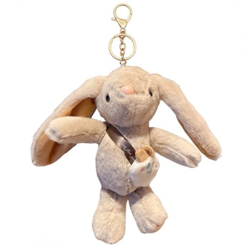 Bolyhos NYÚL kulcstartó, plüss bézs BRL368K