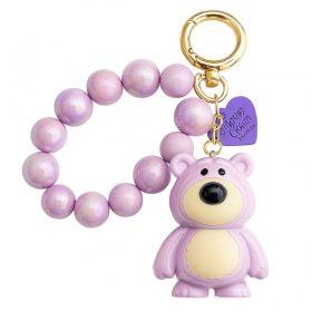 Lila gyöngyös plüssmackós kulcstartó BRL366FIO