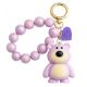 Lila gyöngyös plüssmackós kulcstartó BRL366FIO