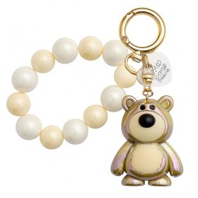 Gyöngyös kulcstartó krémszínű gyöngyökkel BRL366K