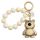 Gyöngyös kulcstartó krémszínű gyöngyökkel BRL366K