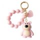 Gyöngyös plüssmackós kulcstartó rózsaszín BRL366R