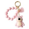 Gyöngyös plüssmackós kulcstartó rózsaszín BRL366R