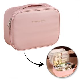   Elegáns, kihúzható kozmetikai táska, tok, ekológikus bőrből, rózsaszín KS146R