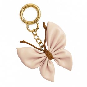 Bőr kulcstartó PILLANGÓ, MASNI krém BRL367K