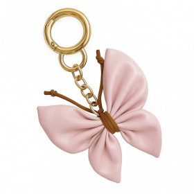 Bőr kulcstartó PILLANGÓ, MASNI rózsaszín BRL367R