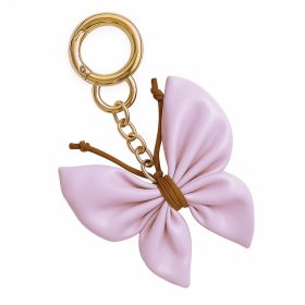 Bőr kulcstartó PILLANGÓ, MASNI, világoslila BRL367FIO